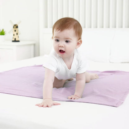 Skiennix Muslin Swaddle Blankets - Soft & Breathable 100% Cotton, 2 Pack, 40 x 40 Inches | Pink & Purple Baby Essentials