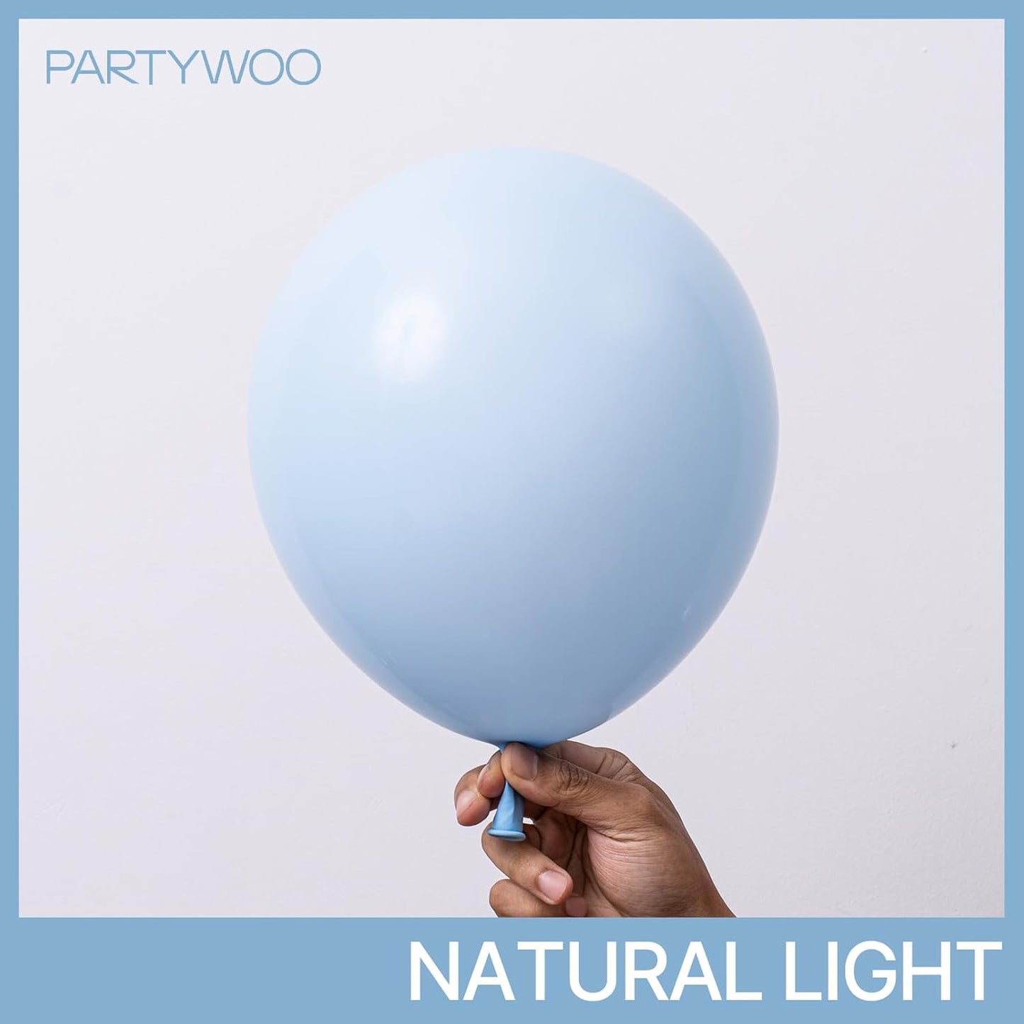 PartyWoo Baby Blue Balloons - 123-Piece Balloon Arch Kit | Various Sizes for Graduation & Baby Showers