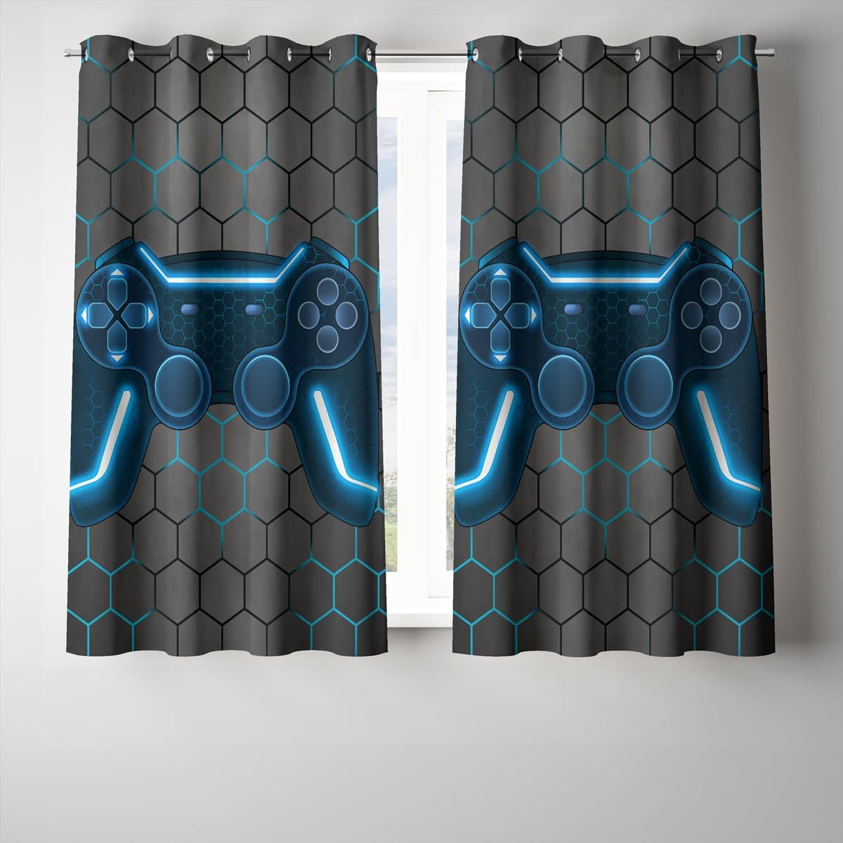 NTBED Blackout Curtains for Kids' Bedrooms - Darkening Drapes with Grommets, 42" x 63", Blue