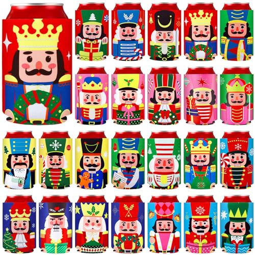 Potchen Nutcracker Halloween Can Cooler Sleeves 12 oz Drink Insulators - 24 Pack