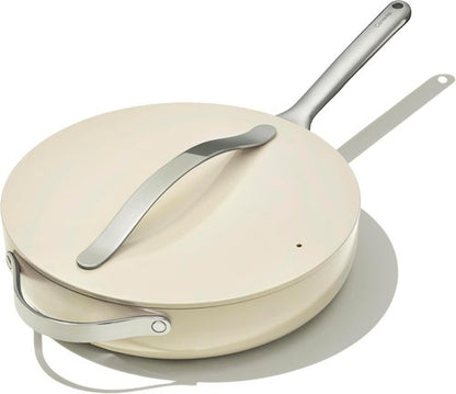 Caraway Nonstick Ceramic Sauté Pan - 4.5 Qt, 11.8" | Non-Toxic, PTFE & PFOA Free, Oven Safe, Cream