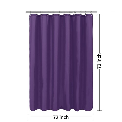ALYVIA SPRING Royal Purple Fabric Shower Curtain Liner Waterproof - Soft & Light-Weight Cloth Shower Liner with 3 Magnets, Hotel Quality & Machine Washable - Standard Size 72x72, Purple