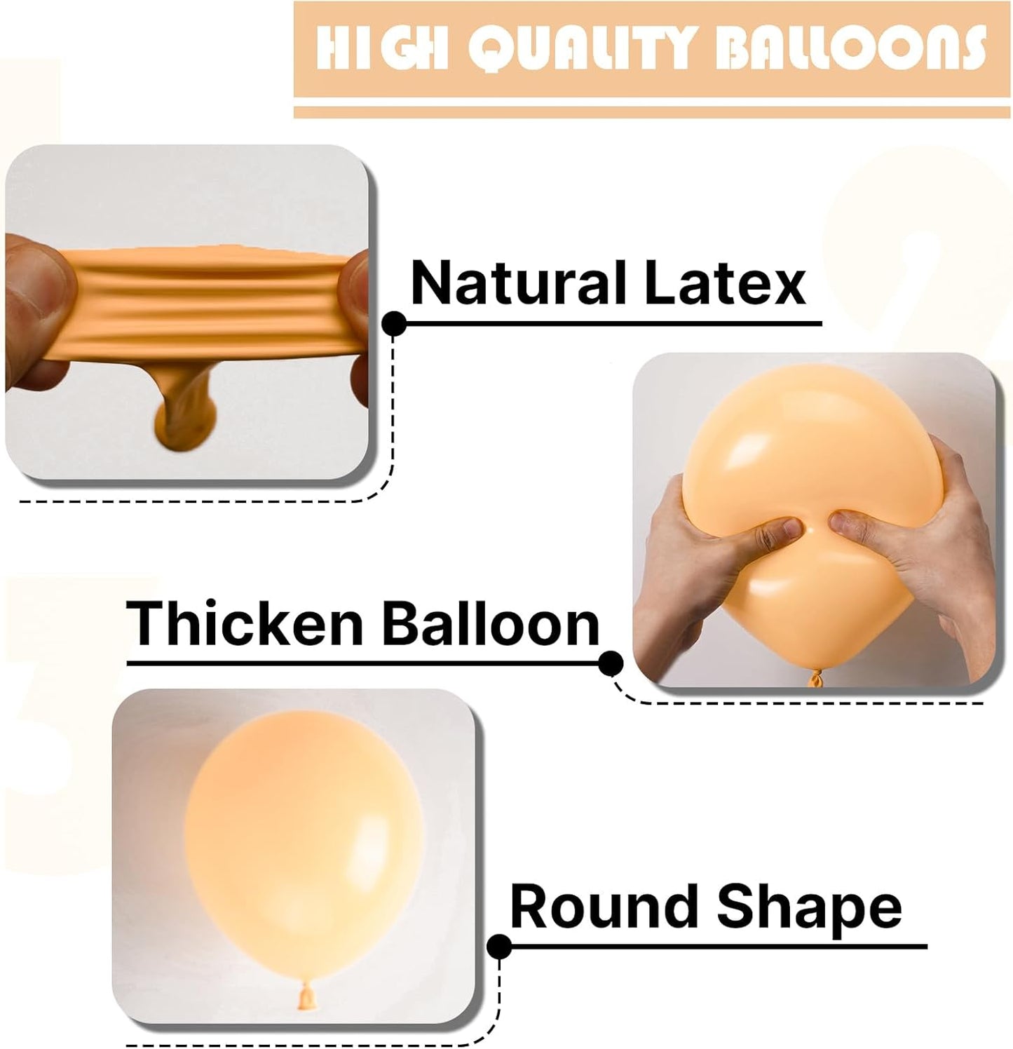 PartyWoo Nude Balloons - 101pcs 12 Inch Apricot Latex Helium Balloons for Boho Theme Celebrations