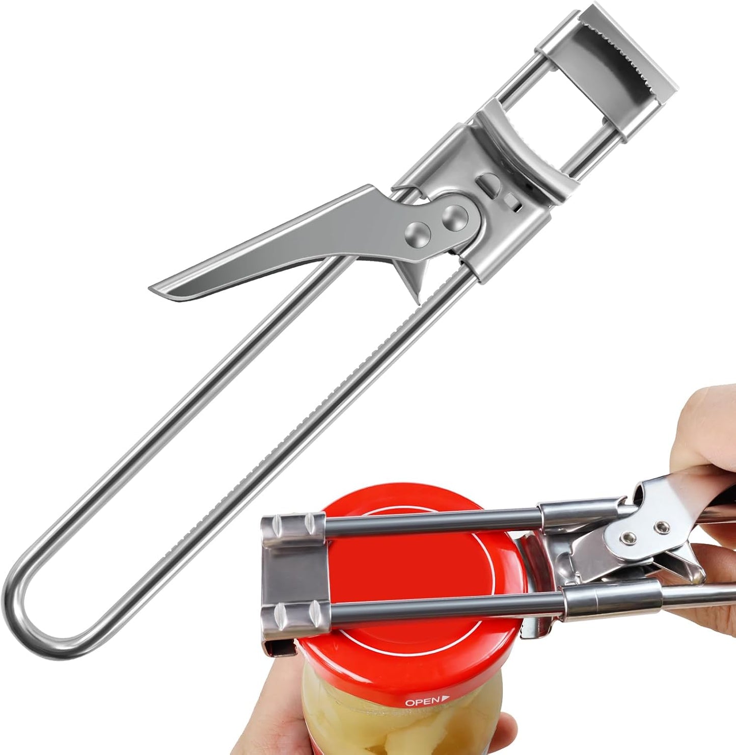 Regine Switzerland Adjustable Stainless Steel Bottle & Jar Opener - Ergonomic Gripper for Seniors
