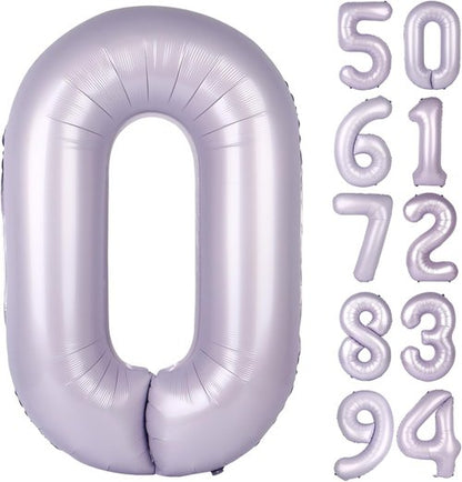 Lilac Number Balloon - 40 Inch 0 Number Balloons | Lavender Birthday Decorations for Women