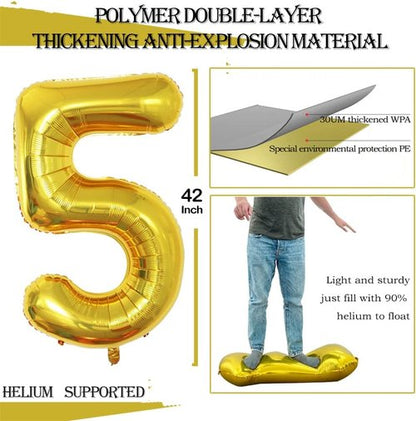 GOER 15th Birthday Balloons - Jumbo 42 Inch Foil Helium Decorations | Gold Sweet 15 Party Decor