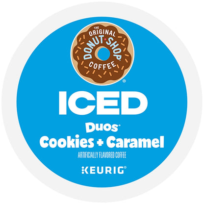 Original Donut Shop | Iced Duos Cookies & Caramel Coffee | 60 Keurig K-Cup Pods (6 Packs of 10)
