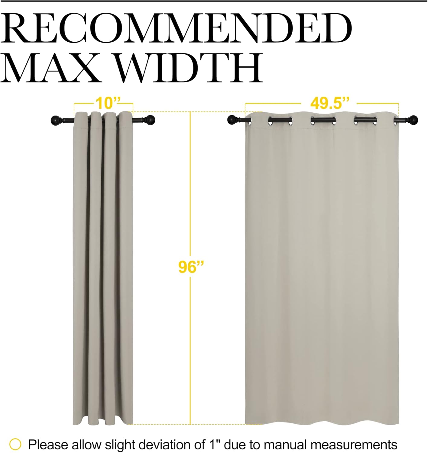 NICETOWN Natural Room Darkening Curtains - 96" Long | Total Privacy Drape Panels for Boho Farmhouse Decor (Set of 2, 55" Wide)