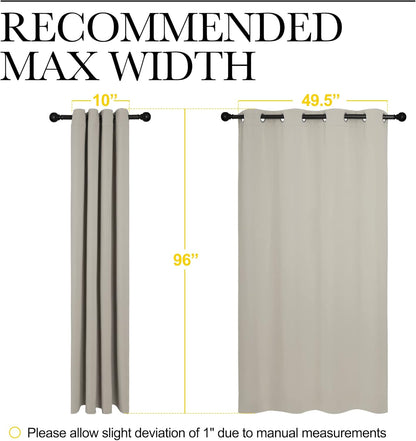 NICETOWN Natural Room Darkening Curtains - 96" Long | Total Privacy Drape Panels for Boho Farmhouse Decor (Set of 2, 55" Wide)