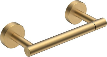 FORIOUS Toilet Paper Holder - Rustproof Stainless Steel Double Post Design | Brushed Gold & Matte Black Finish