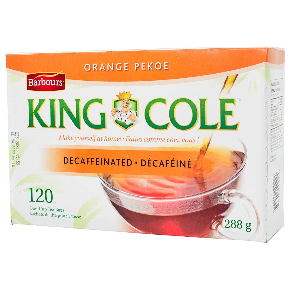 King Cole Tea Decaffeinated Orange Pekoe Tea, 120 Count (Imported from Canada)