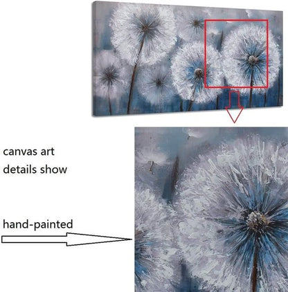 Large Dandelion Canvas Wall Art - Modern Floral Decor for Living Room & Bedroom