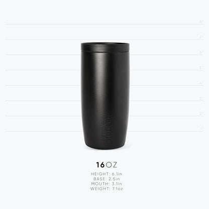 Simple Modern Voyager Signature Travel Coffee Mug - 360° Lid, Insulated Stainless Steel, 16oz | Almond Birch