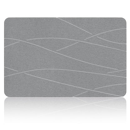 SpaceAid Stone Bath Mat - Gray Line, 23.6 x 15.4 Inches, Quick Dry, Non-Slip