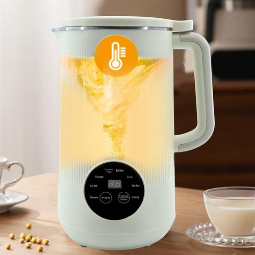 8-in-1 Automatic Soy Nut Milk Maker,40oz Soy Milk Maker for Homemade Almond,Oat,Soy Milk,Rice Paste,Complementary Food,Juice,Milk Maker Machine with Delay Start/Keep Warm/Self Clean/Boil Water (White)