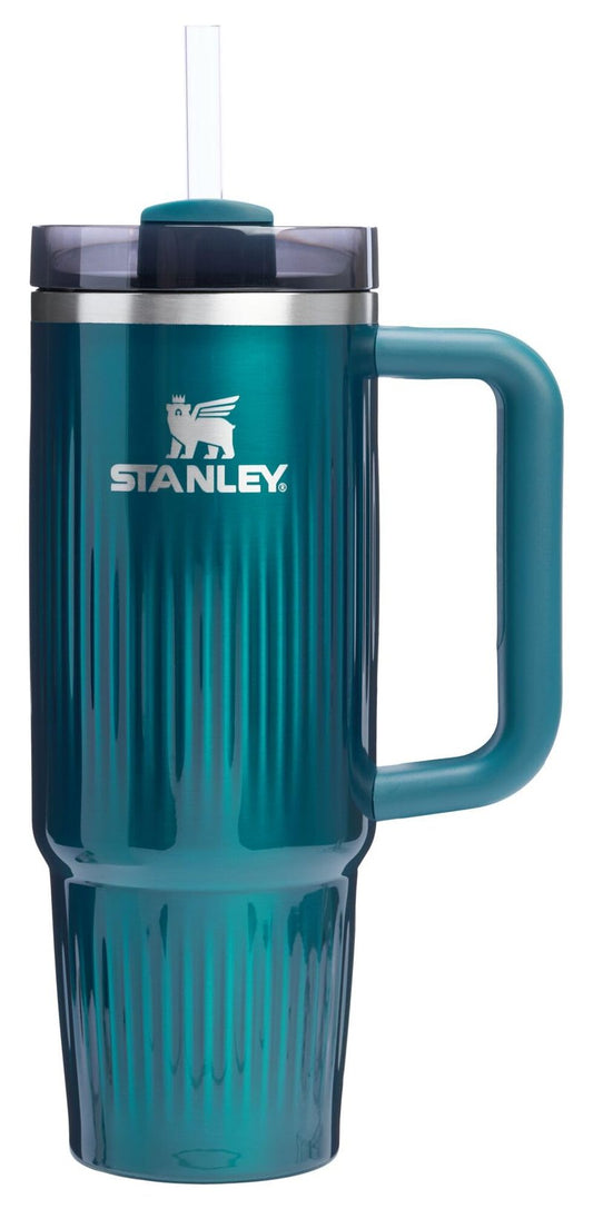 STANLEY Quencher H2.0 Tumbler with Handle and Straw 30 oz | Flowstate 3-Position Lid | Cup Holder Compatible for Travel | Insulated Stainless Steel Cup | BPA-Free | Fluted Marina Shine