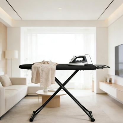 Ironing Board Full Size, Heat Resistant Cover Wide Iron Board with Steam Rest, Ultra Thick Padding, Height Adjustable Heavy Sturdy Metal Frame Legs Ironing Stand,Non-Slip Foldable 58"x15"