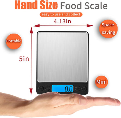 YONCON Digital Kitchen Scale - High Accuracy 3000g/0.1g Mini Pocket Scale with Tare Function & LCD Display