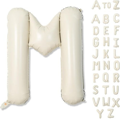 Big Letters Balloon - 40 Inch Cream White Sand Mylar Alphabet Balloons | Custom Name Decor for Girls' Birthday Parties