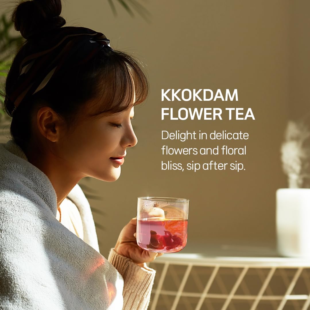 KKOKDAM Fruit Tea & Flower Tea Set Sampler - Loose Leaf Tea Set, Fancy Tea Variety Pack, Korean Tea Sets, Unique Tea Gifts, Loose Leaf Teas - 6 Count