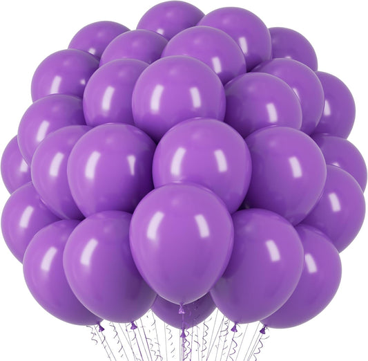 Voircoloria Purple Balloons - 12-Inch Latex Balloons, 66-Pack for Halloween, Weddings & Celebrations