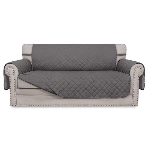 Easy-Going Sofa Slipcover Reversible Loveseat Sofa Cover Couch Cover for 2 Cushion Couch Furniture Protector with Elastic Straps for Pets Kids Dog Cat (Oversized Loveseat, Gray/Gray)