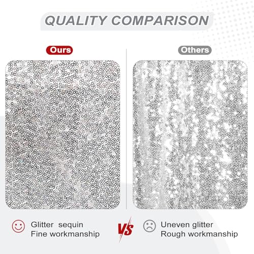 Silver Sequin Round Tablecloth 70 Inch - Elegant Party Decor