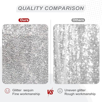 Silver Sequin Round Tablecloth 70 Inch - Elegant Party Decor