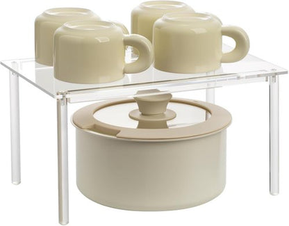 HENABLE Acrylic Cabinet Organizer - Clear Spice Rack for Kitchen & Bathroom | Versatile Countertop Storage