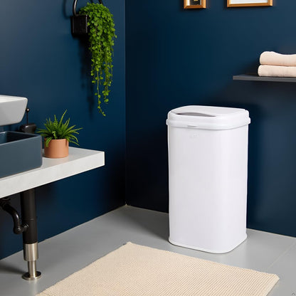 Ubbi Adult Diaper Pail - Steel Odor-Locking Design | No Special Bags Required, Modern White Finish