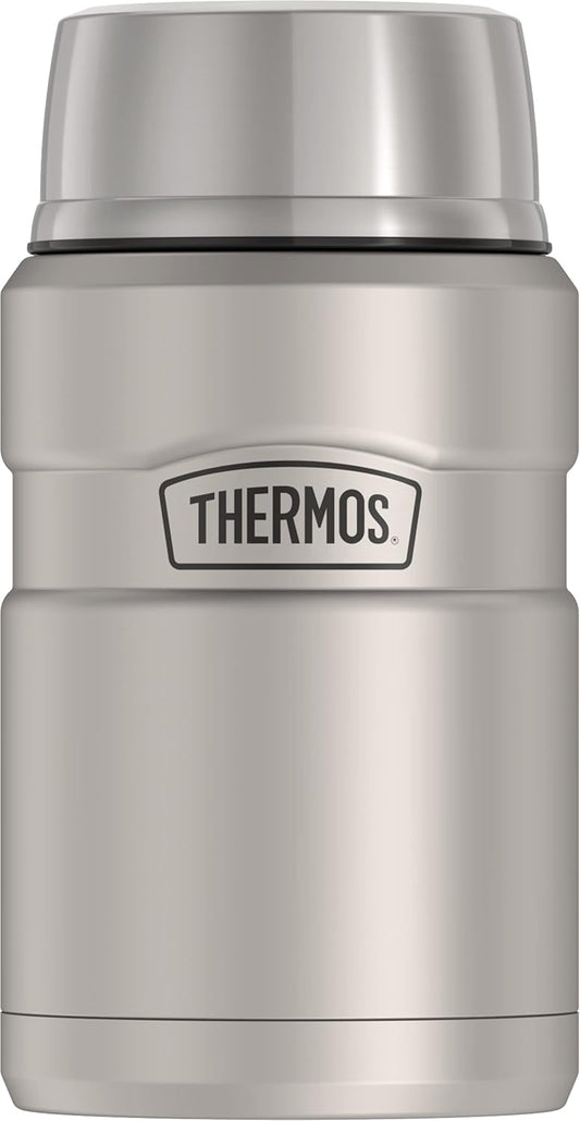 THERMOS Stainless King Vacuum-Insulated Food Jar - 24 Ounce Capacity, Matte Steel Finish