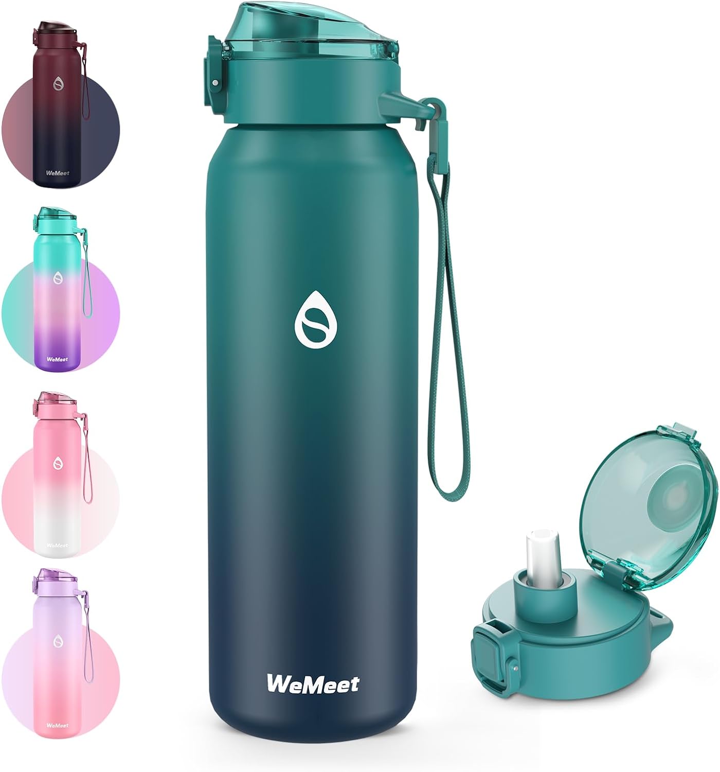 Skiennix 32oz Insulated Water Bottle - BPA-Free, Leak Proof, Removable Straw & Spout Lid | Perfect for Sports & Gym