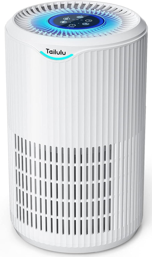 Tailulu H13 HEPA Air Purifier - 360° Air Intake & Outlet for Large Rooms Up to 1680 Ft² | Quiet 15dB Sleep Mode