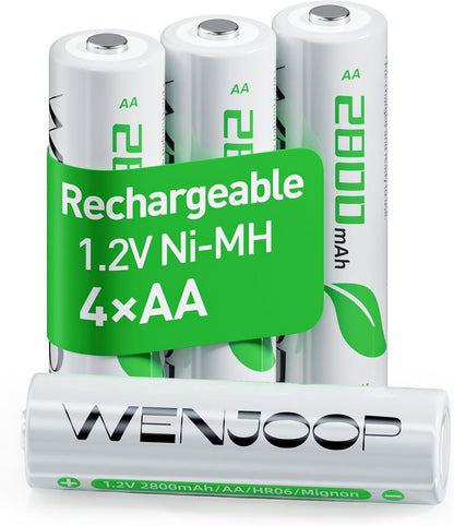 Rechargeable AA Batteries by [Brand Name] - 2800mAh High Capacity NiMH | Long-Lasting Power for Household & Gaming