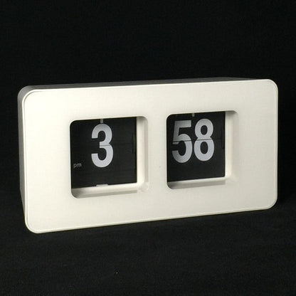 Flip Clock Desk & Shelf Clock - Retro Black, USB-Free Powered, Quiet Living Room Décor