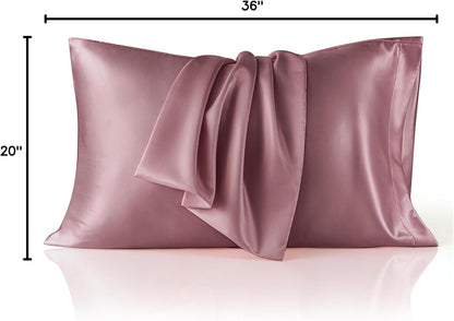 Bedsure King Size Satin Pillowcase Set - Silky Nostalgia Rose Pillow Cases for Hair & Skin | 20x36 Inches, 2-Pack