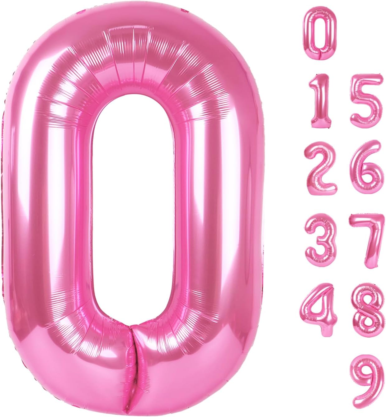 Number 0 Balloons - 40 Inch Pink Number Balloons for Birthday, Wedding, Baby Shower Decor