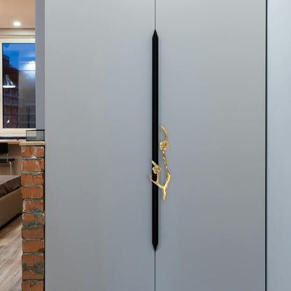 Uonlytech Brass Flower Branch Cabinet Handle - 5.91 Inch Decorative Pull for Drawers & Doors