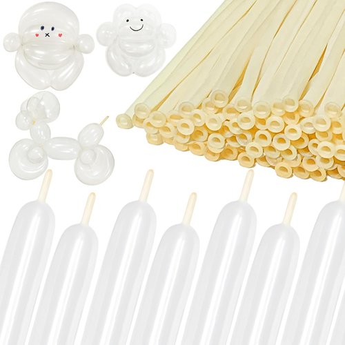 KAWKALSH 260 Clear Long Balloons - Thick Latex Twisting for Animal Shapes | 100pcs for Parties & Events