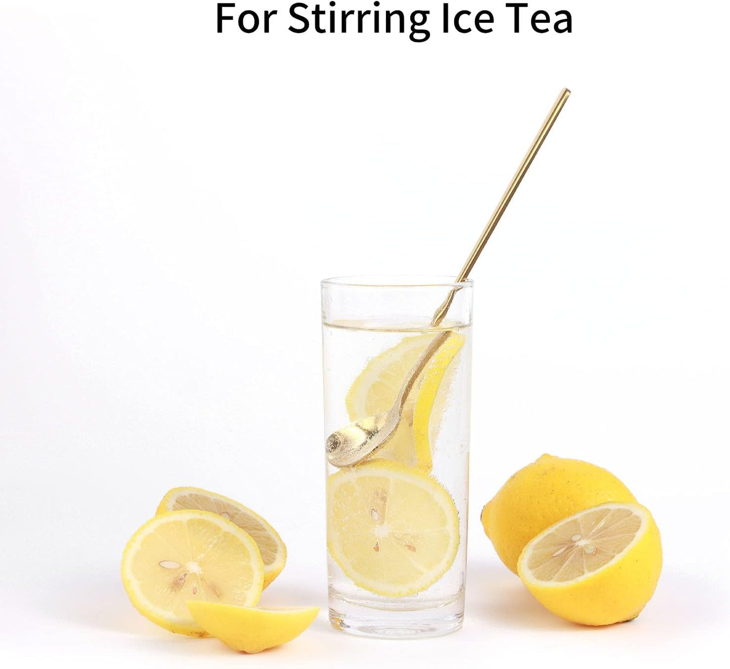 Skiennix Gold Stainless Steel Long Handle Coffee & Tea Spoons - 4 PCS, 6.7 Inches for Stirring