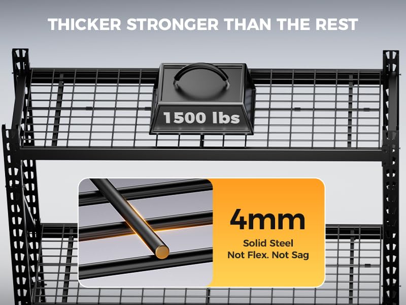 Heavy Duty Storage Shelves 6000LBS Capacity 72x24x72 Inches - CAMMOO