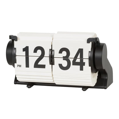 Rollins Mini Mechanical Flip Clock White - 4.3 Wide Desk Clock