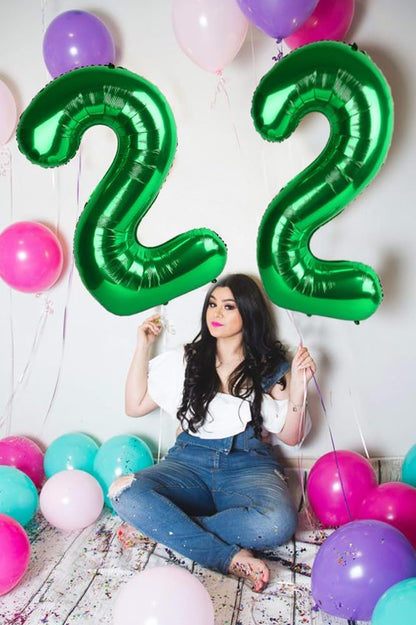 Number 7 Balloon - 40 Inch Dark Green Birthday Decoration for 7th, 17th, 27th, or 70th Celebrations