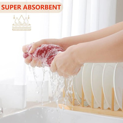 Homaxy 100% Cotton Dish Towels - Ultra Soft, Absorbent & Quick Drying | 13 x 28 Inches, 6-Pack, Brick Red