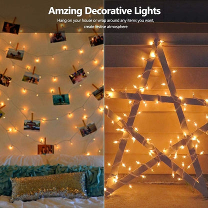 ODEETRONIC Warm Christmas Lights - 21.63ft 100-Count Clear Fairy String Lights | UL Certified Indoor/Outdoor Use
