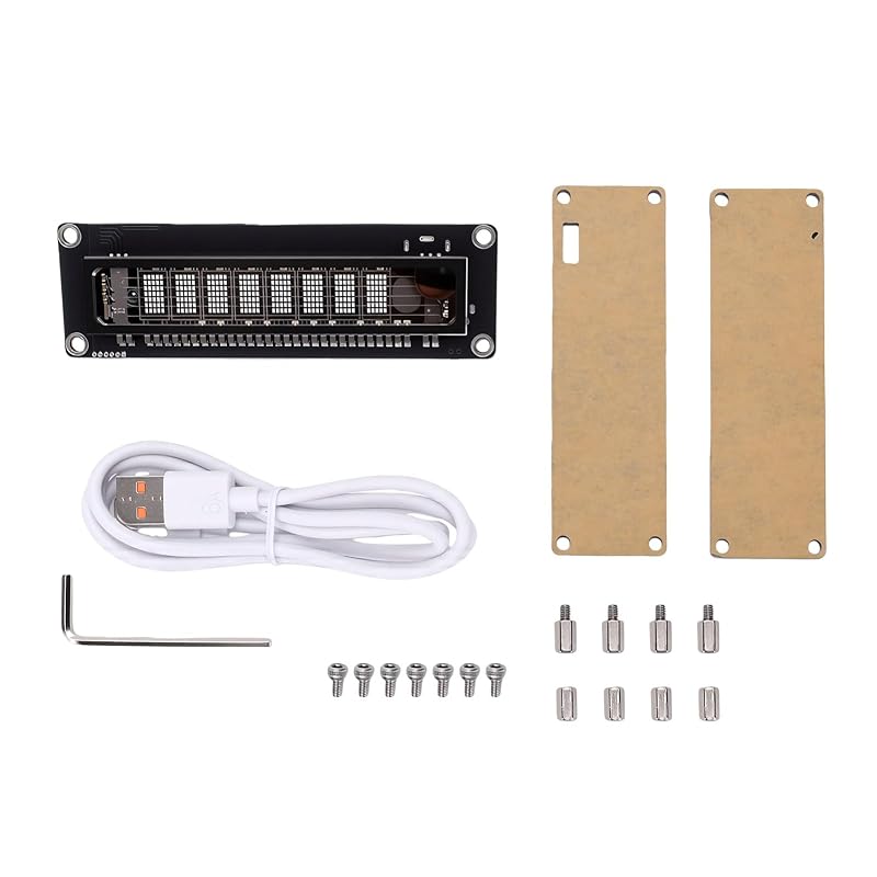Fluorescent Display Clock with WiFi Time Sync – Large Digital Desk Clock with Adjustable Brightness