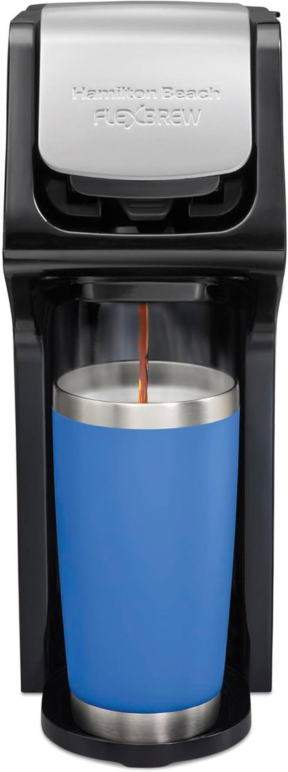 Hamilton Beach FlexBrew Coffee Maker - Versatile Single Serve Machine for Pods & Grounds | Black