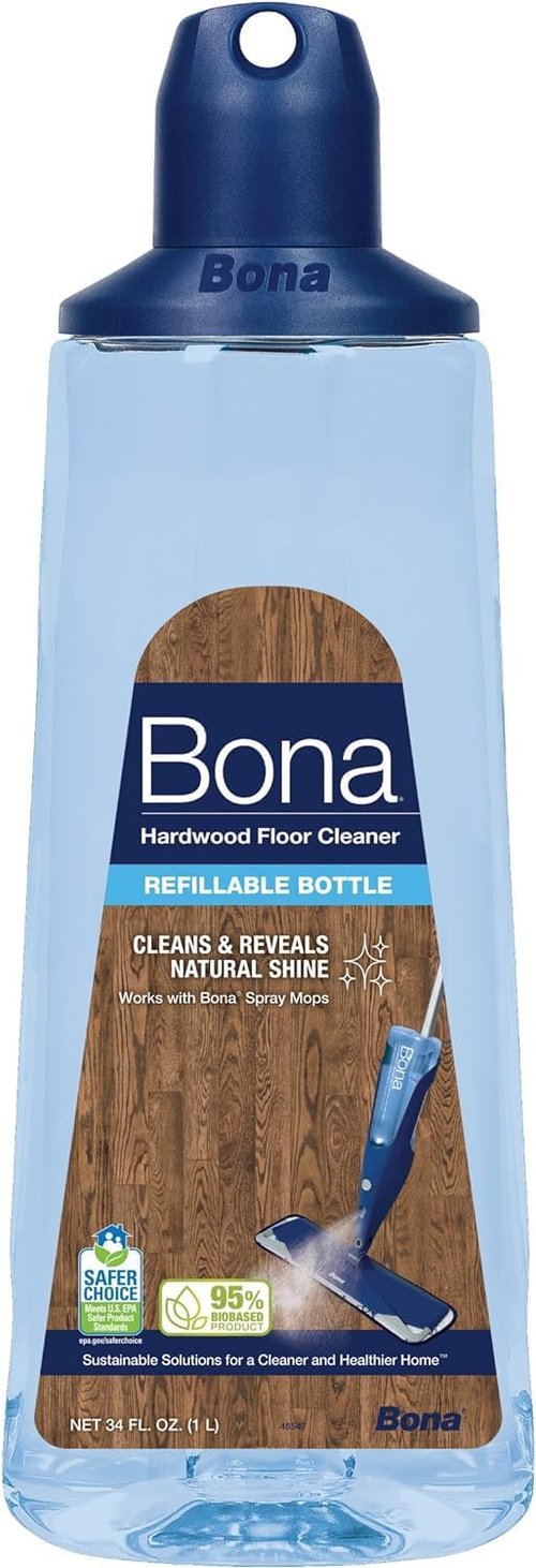 Bona Hardwood Floor Cleaner Cartridge - 34 Fl Oz Unscented Refillable Solution for Wood Floors