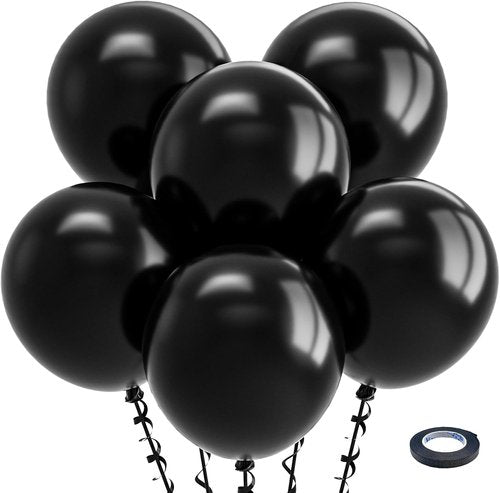 Bezente Black Balloons - 18 Inch Thick Latex Balloons | 30 Pack for Birthday, Graduation & Parties