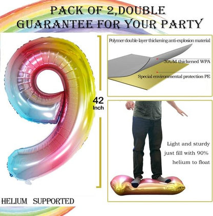 GOER Jumbo 29-Inch Foil Balloons - Colorful 29th Birthday Party Decorations | Helium-Ready Rainbow Design